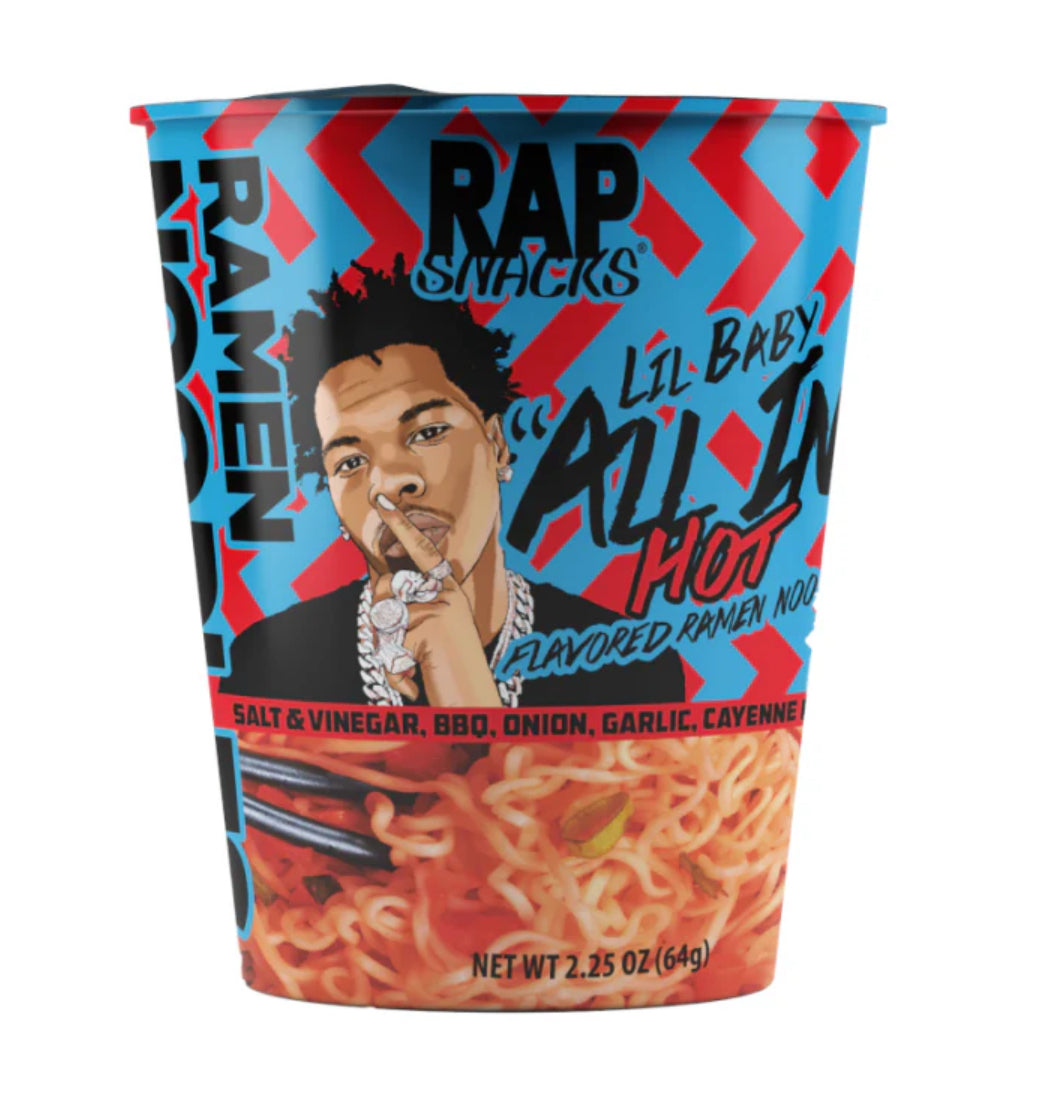 RAP SNACK LIL BABY, ALL IN HOT, flavored cup noodles 2.25oz