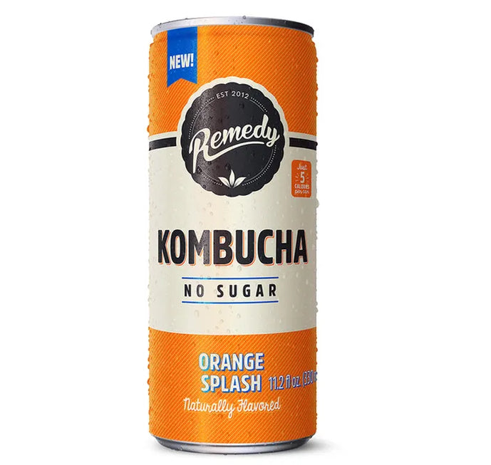 REMEDY KOMBUCHA NEW Orange Splash flavor, 11.2oz