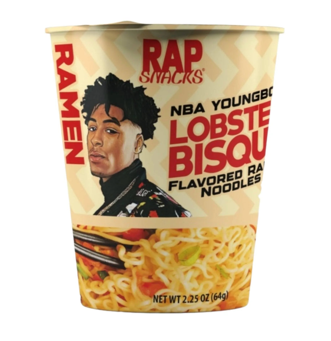 RAP SNACKS NBA YOUNGBOY, Lobster Bisque flavor cup noodles, 2.25oz