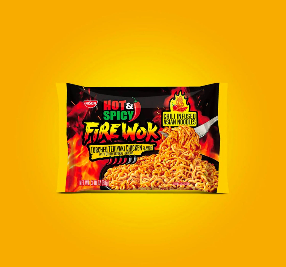 NISSIN, HOT & SPICY, Fire Wok